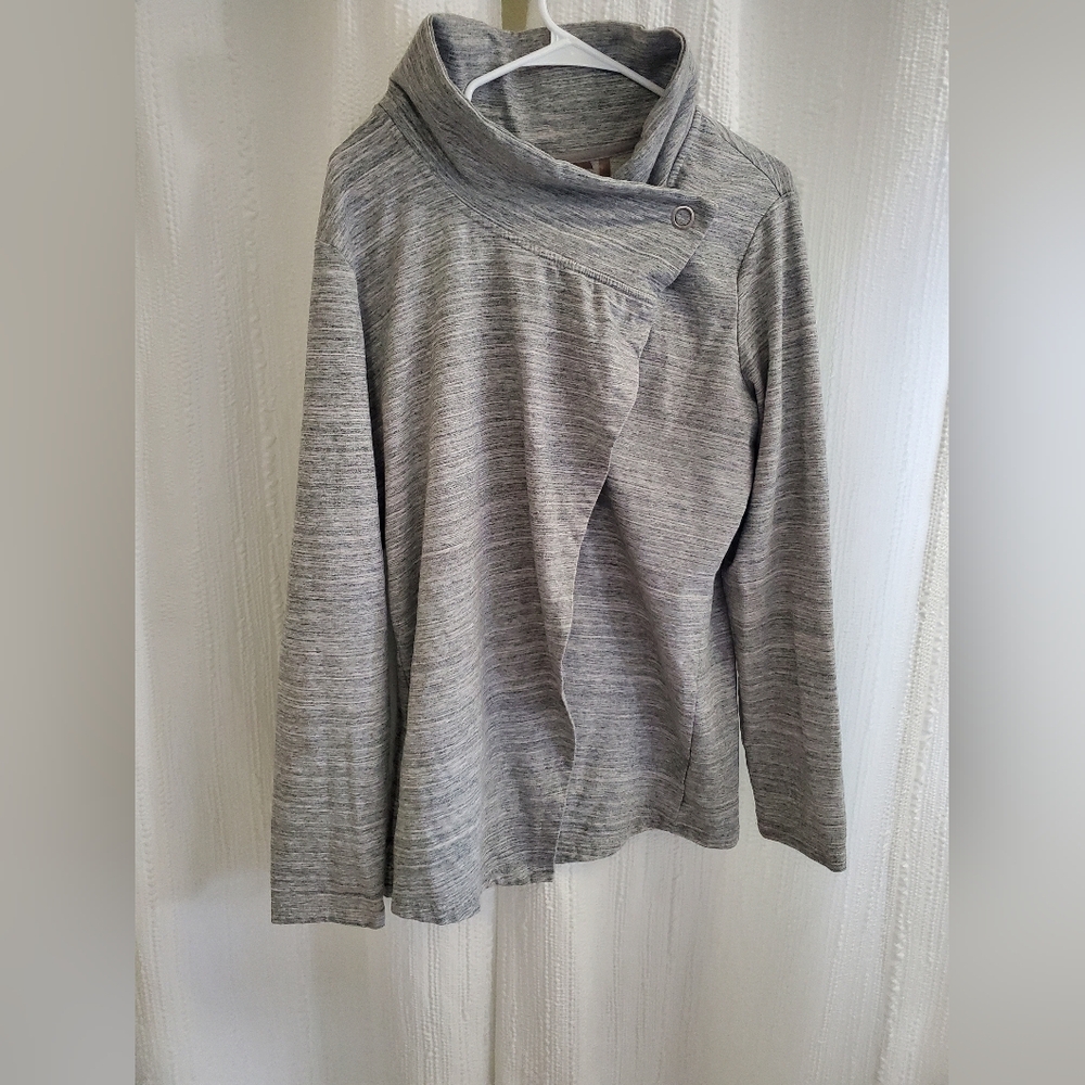 Womens XXL Danskin Heather Gray Cowl Neck Sweater